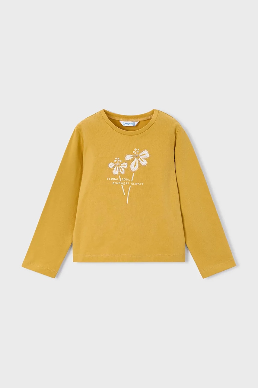 Mayoral longsleeve din bumbac culoarea galben, 178