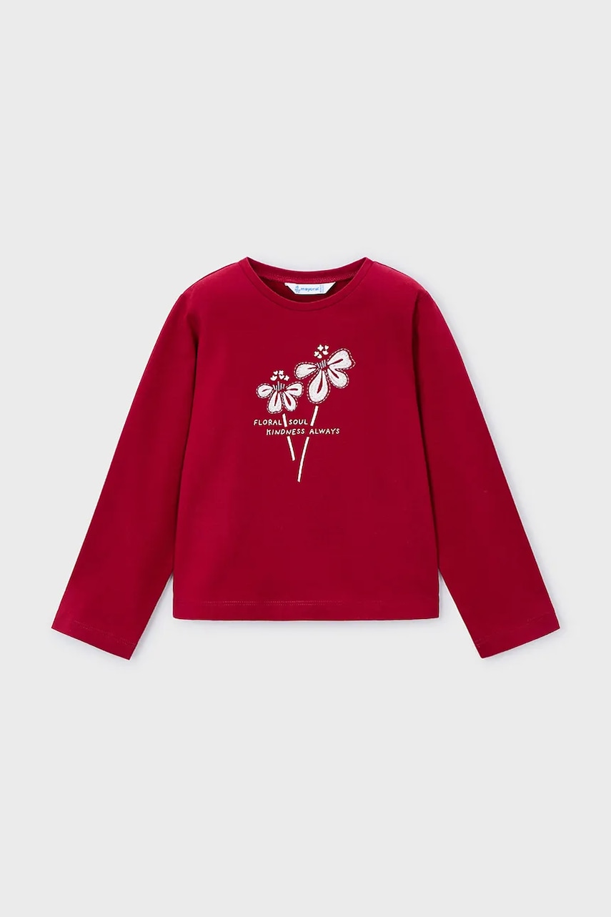 Mayoral longsleeve din bumbac culoarea roșu, 178