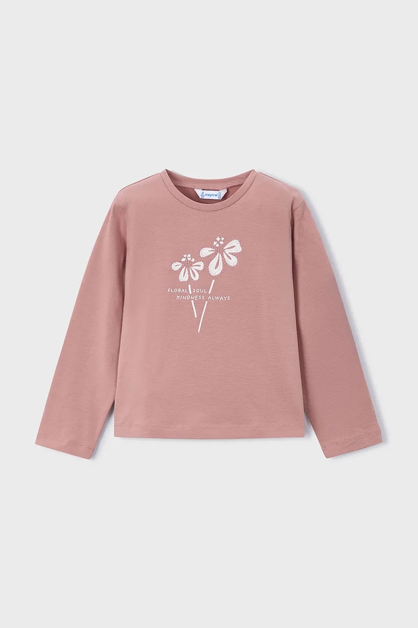 Mayoral longsleeve din bumbac culoarea roz, 178