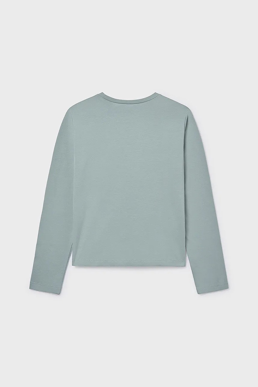 Хлопковый детский лонгслив Mayoral цвет зелёный 830