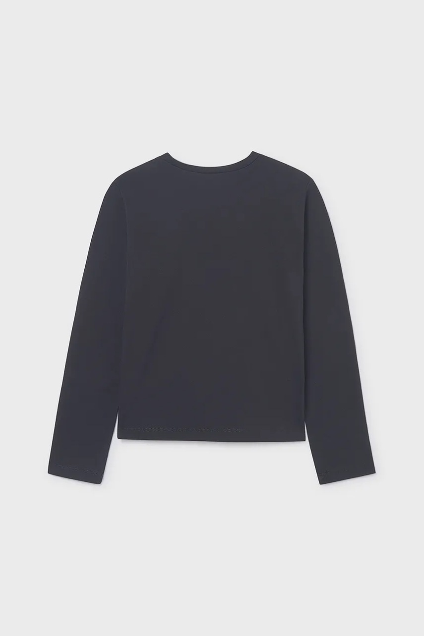 Хлопковый детский лонгслив Mayoral цвет чёрный 830