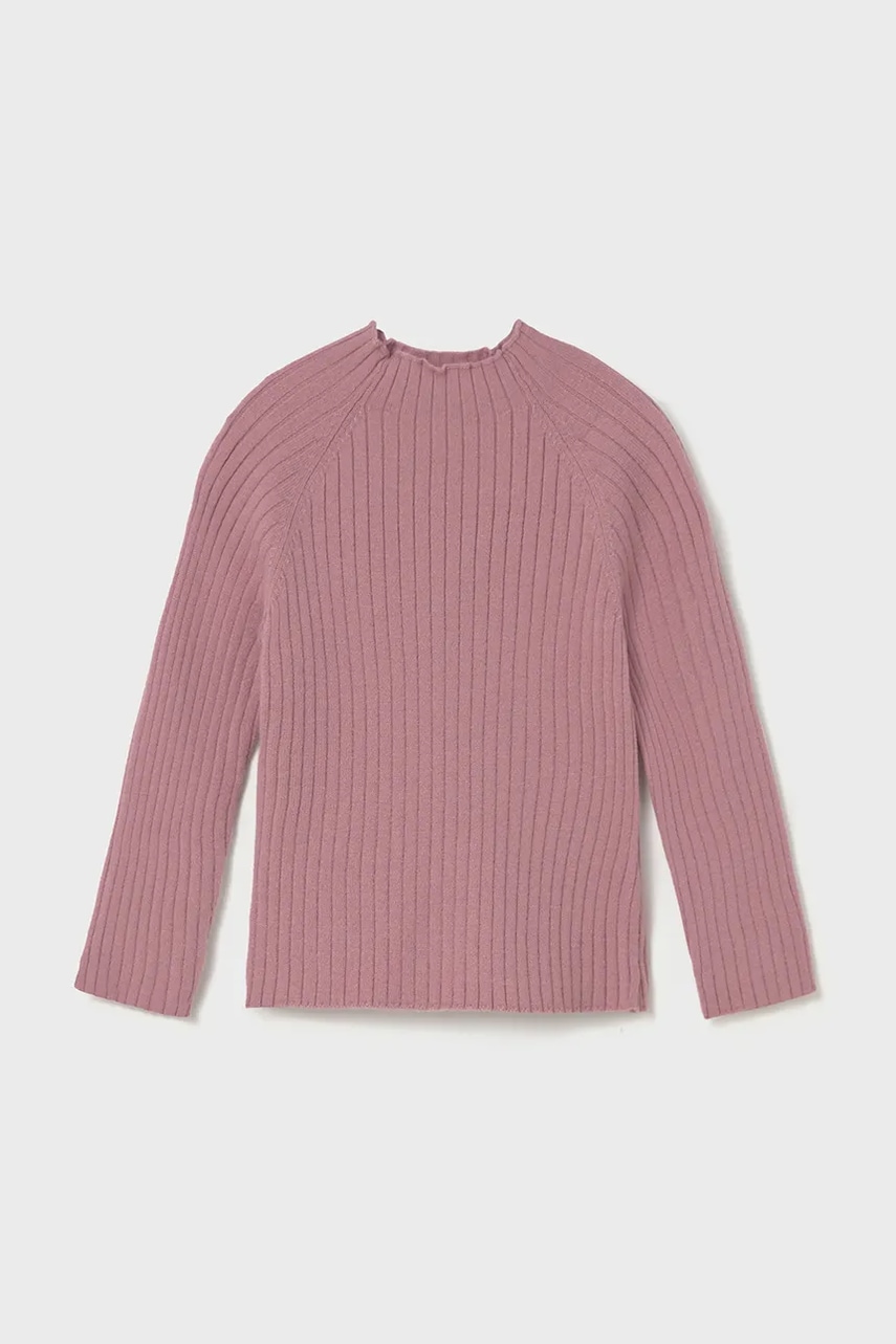 Mayoral longsleeve bebeluși culoarea roz, cu turtleneck, 2074