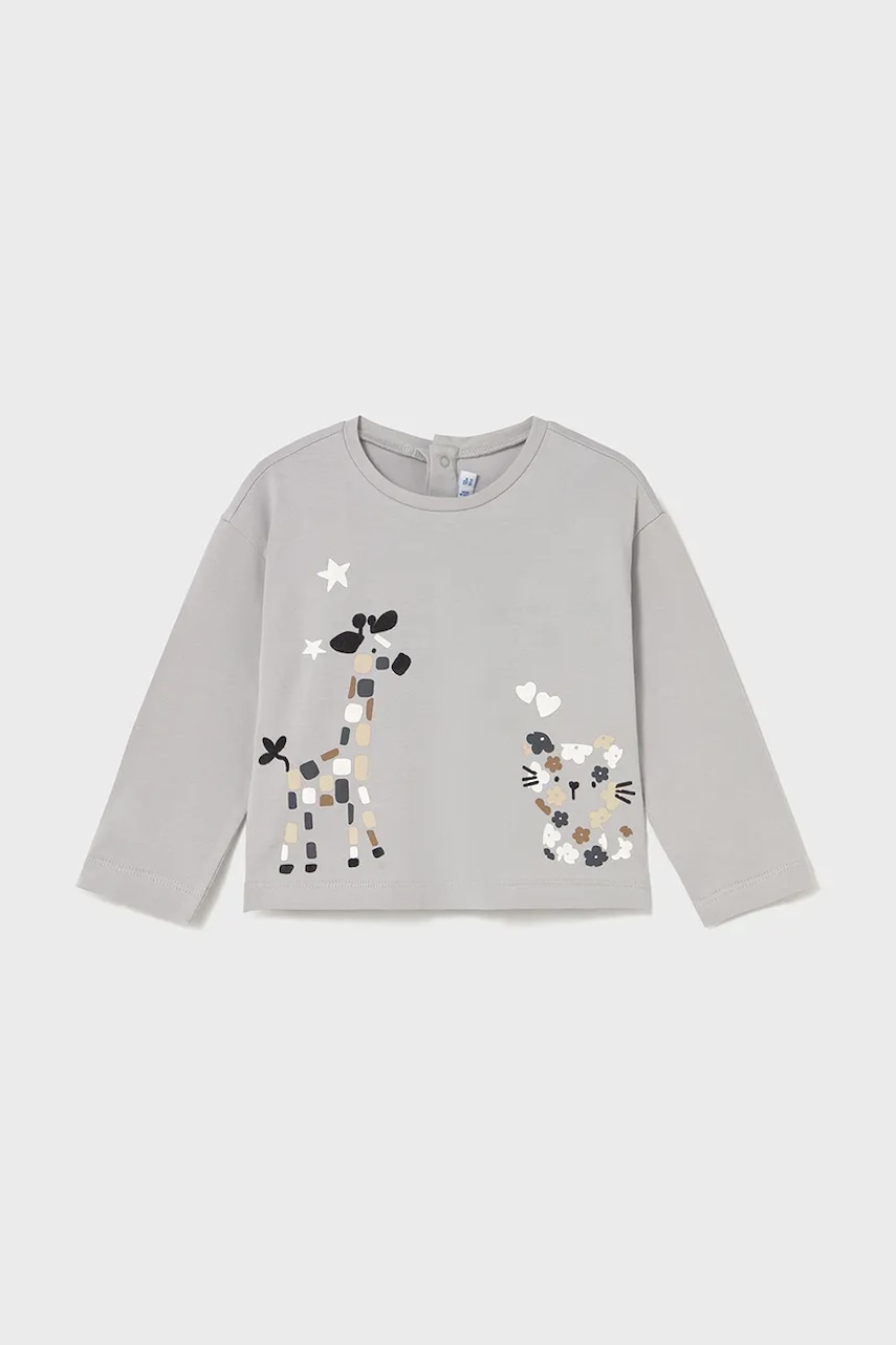 Mayoral longsleeve din bumbac pentru copii culoarea gri, 2082