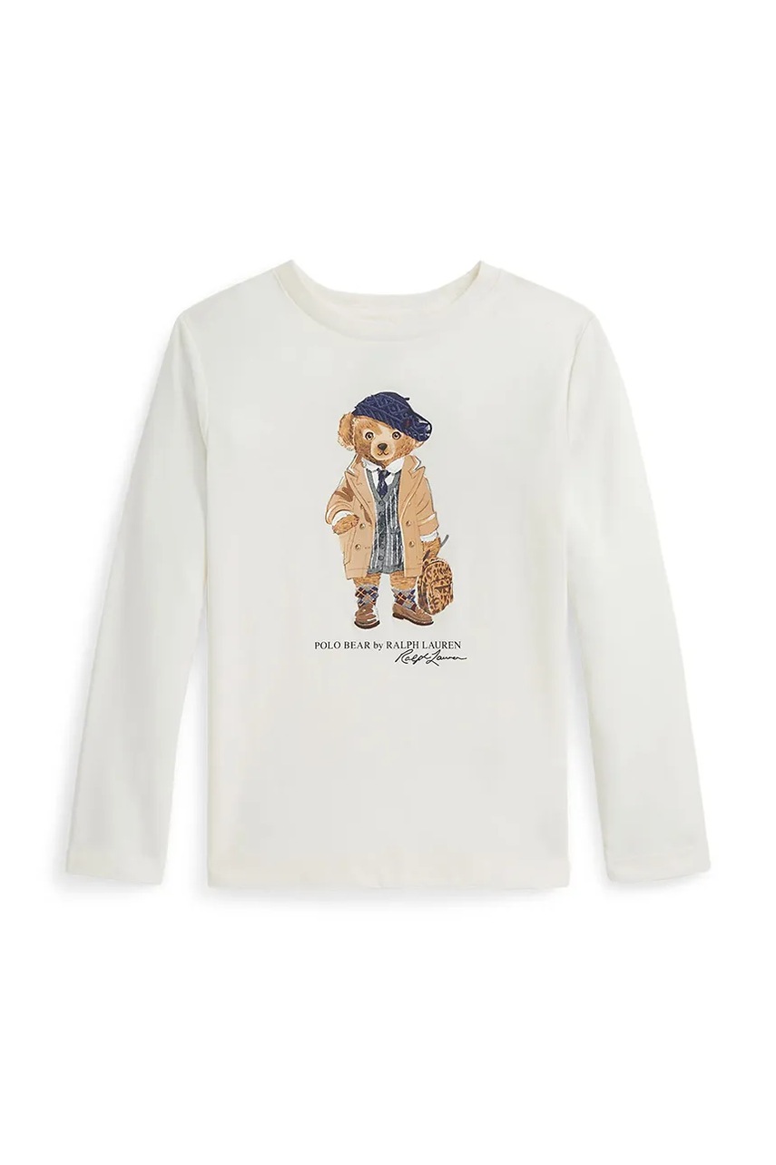 Levně Tričko s dlouhým rukávem Polo Ralph Lauren bílá barva, 312979034001