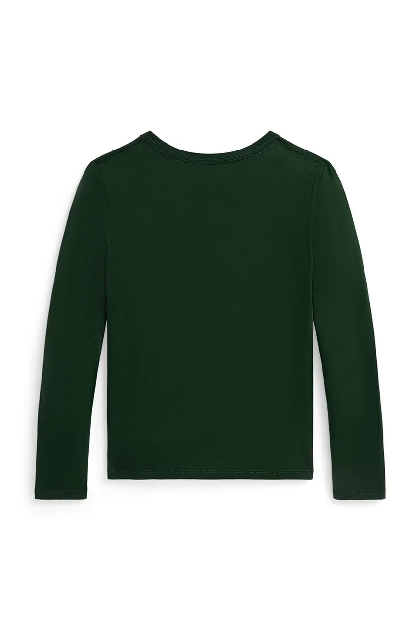 Хлопковый детский лонгслив Polo Ralph Lauren цвет зелёный 313P00435500 Хлопковый детский лонгслив Polo Ralph Lauren цвет зелёный 313P00435500