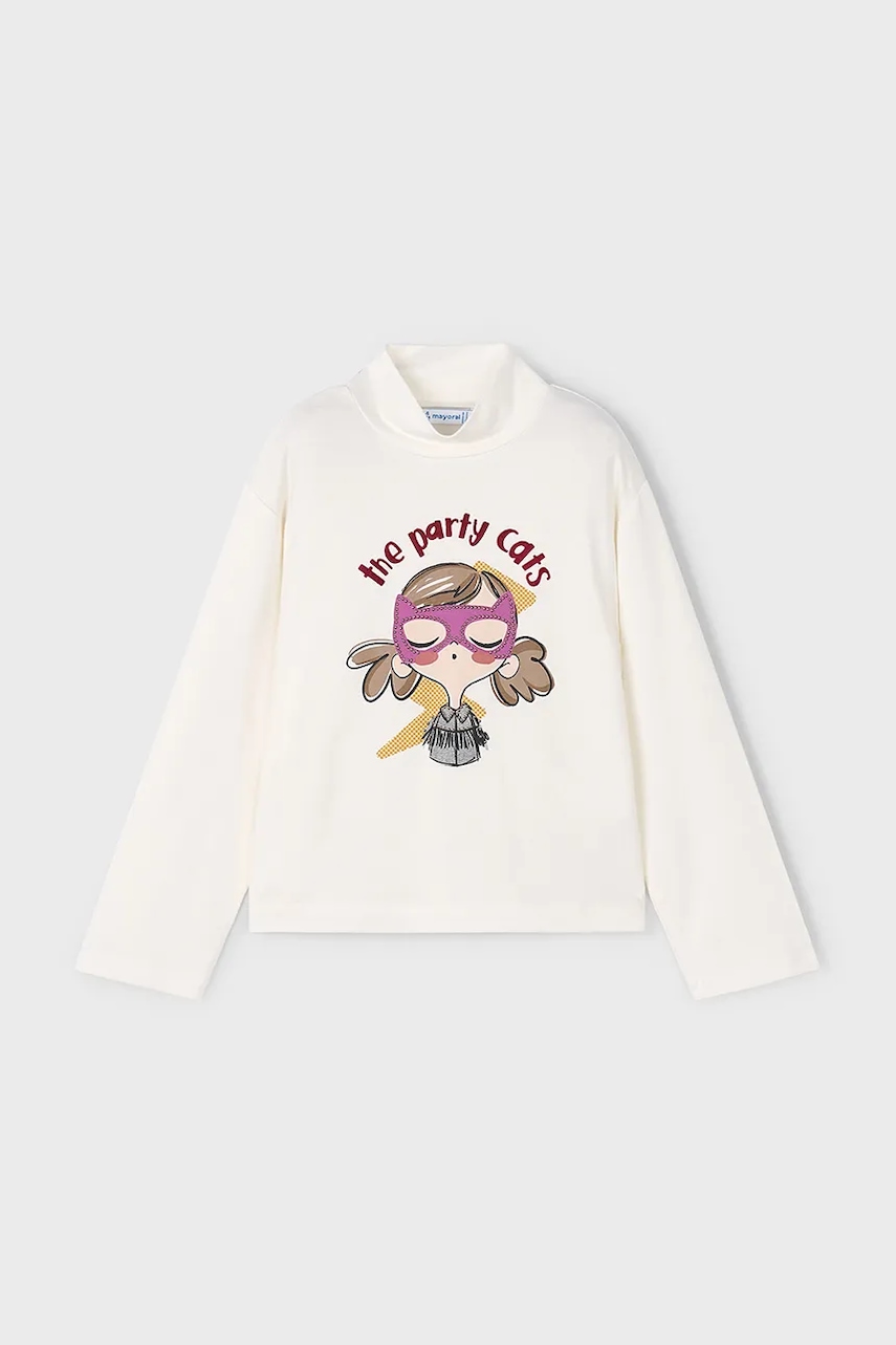 Mayoral longsleeve culoarea bej, cu turtleneck, 4002