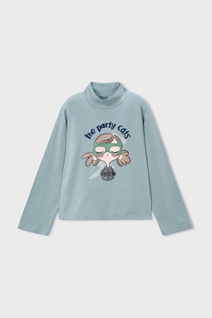 Mayoral longsleeve culoarea verde, cu turtleneck, 4002