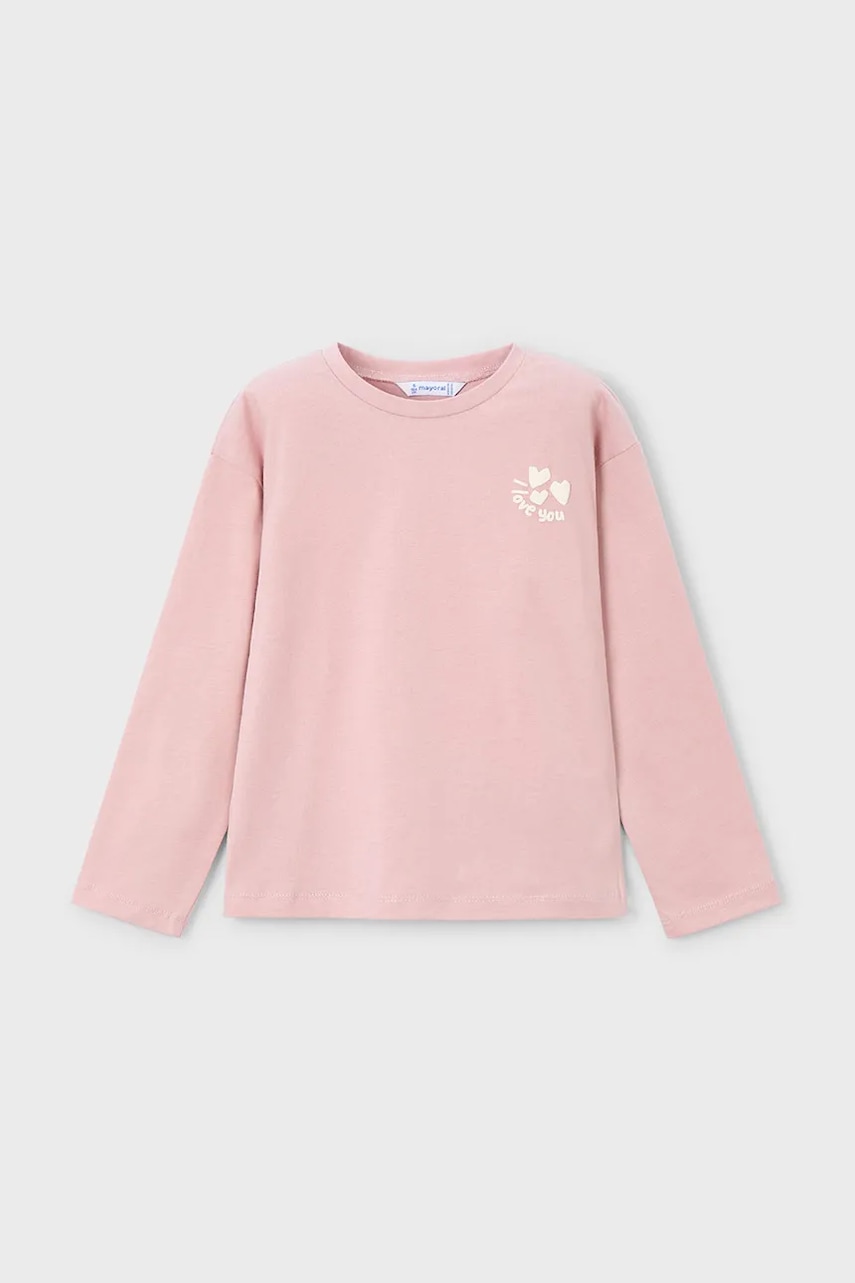 Mayoral longsleeve din bumbac pentru copii culoarea roz, 4005