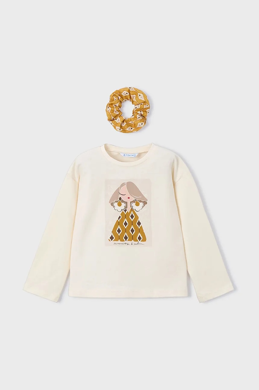 Mayoral longsleeve din bumbac culoarea galben, 4006