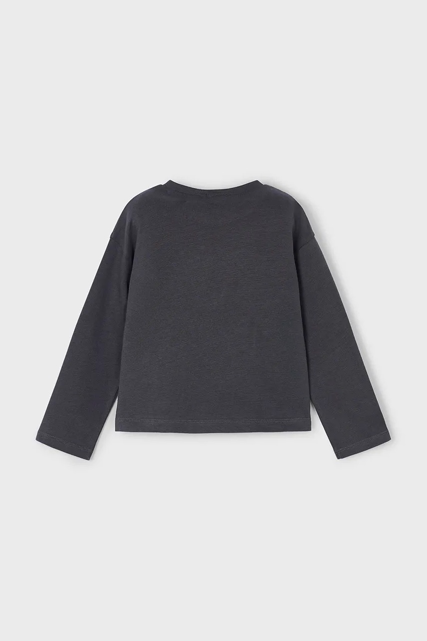 Хлопковый лонгслив Mayoral цвет серый 4009