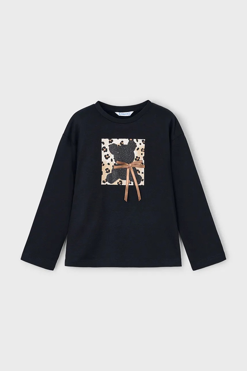 Хлопковый лонгслив Mayoral цвет чёрный 4010