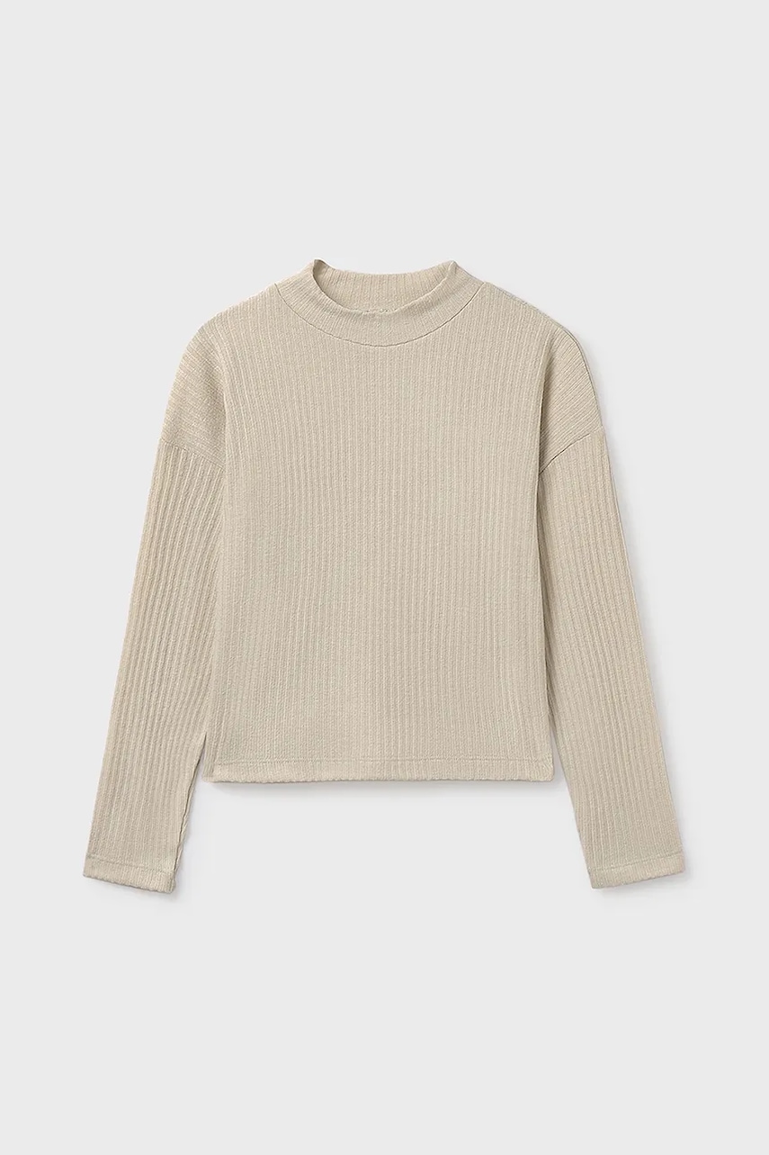 Mayoral longsleeve copii culoarea bej, cu turtleneck, 7016