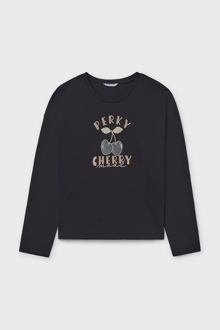 Хлопковый лонгслив Mayoral цвет чёрный 7021