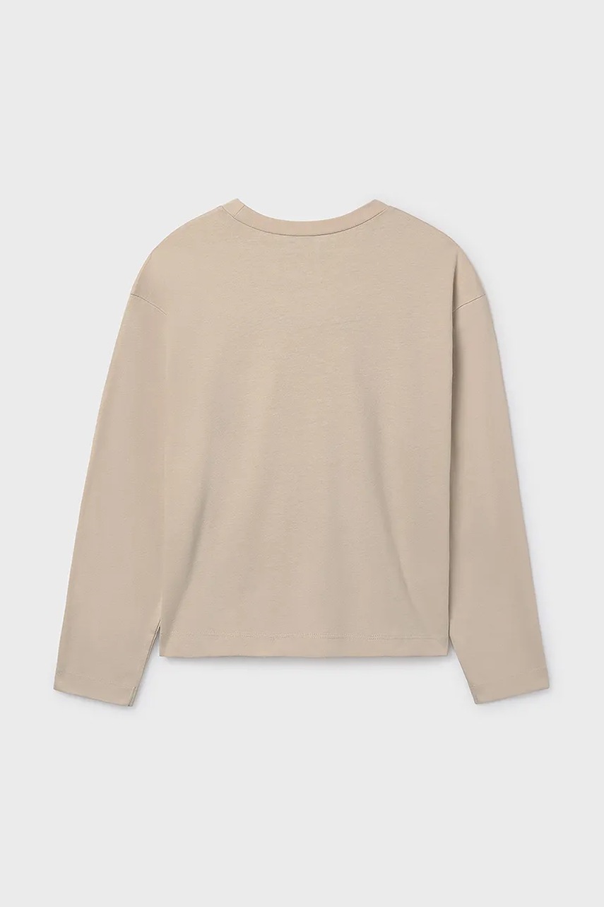 Хлопковый лонгслив Mayoral цвет бежевый 7025