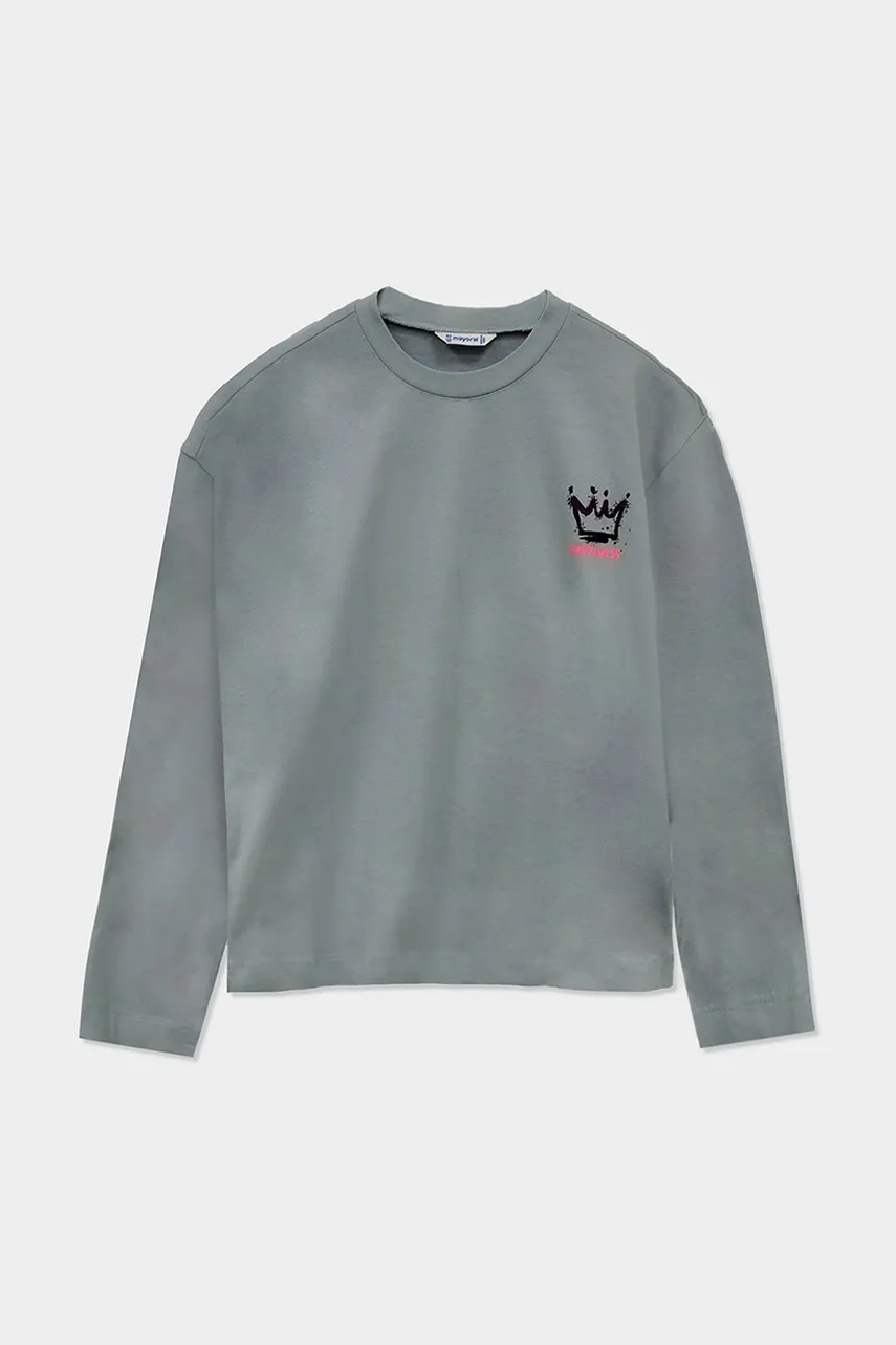 Хлопковый лонгслив Mayoral цвет зелёный 7025