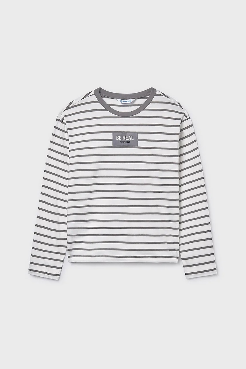 Mayoral longsleeve din bumbac pentru copii culoarea gri, 7027