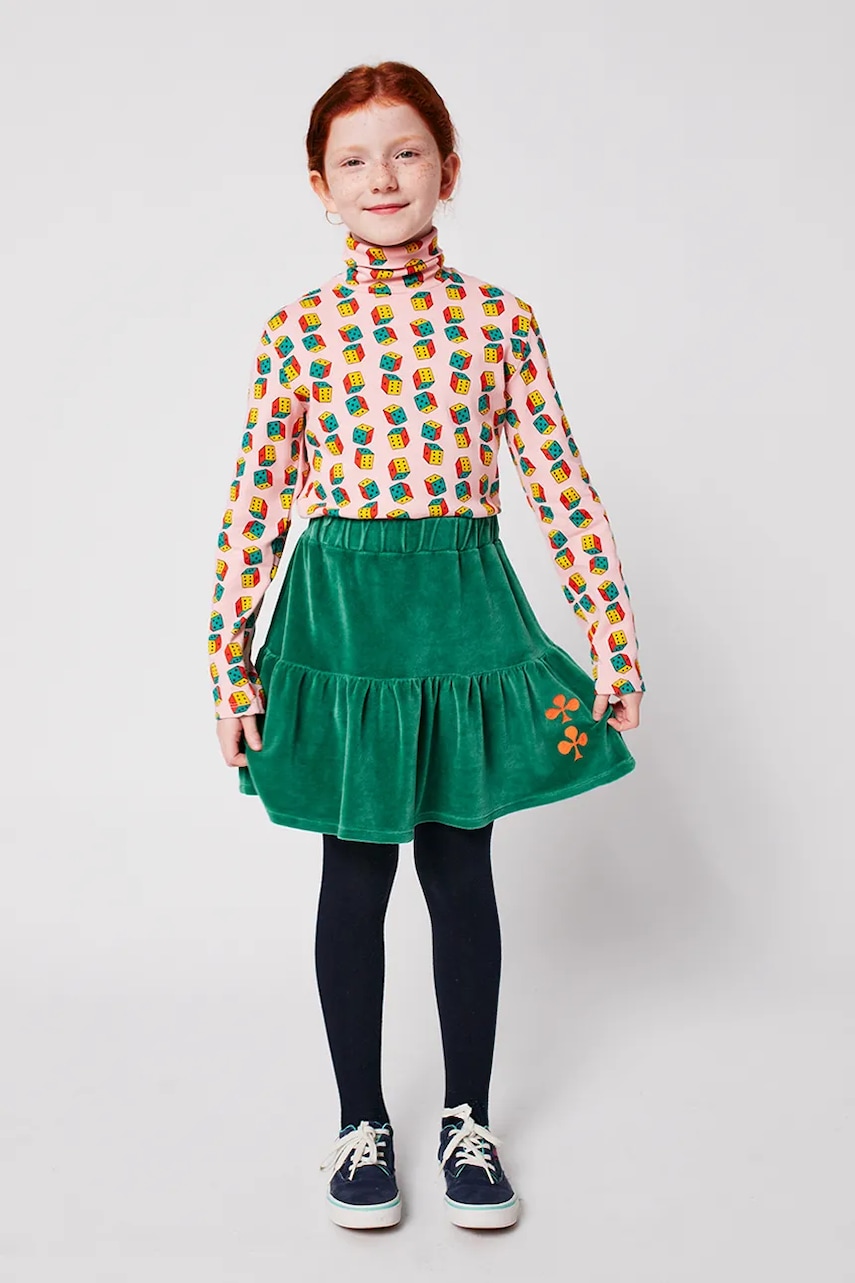 Bobo Choses longsleeve din bumbac pentru copii Dices culoarea roz, cu turtleneck, 225AC025