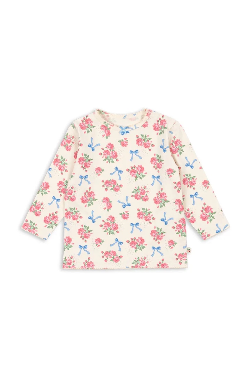 Levně Kojenecké tričko s dlouhým rukávem Konges Sløjd BASIC BLOUSE GOTS béžová barva, KS103701