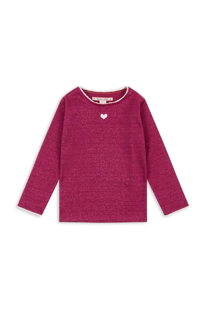 Konges Sløjd longsleeve copii ROLI BLOUSE culoarea bordo, KS103967