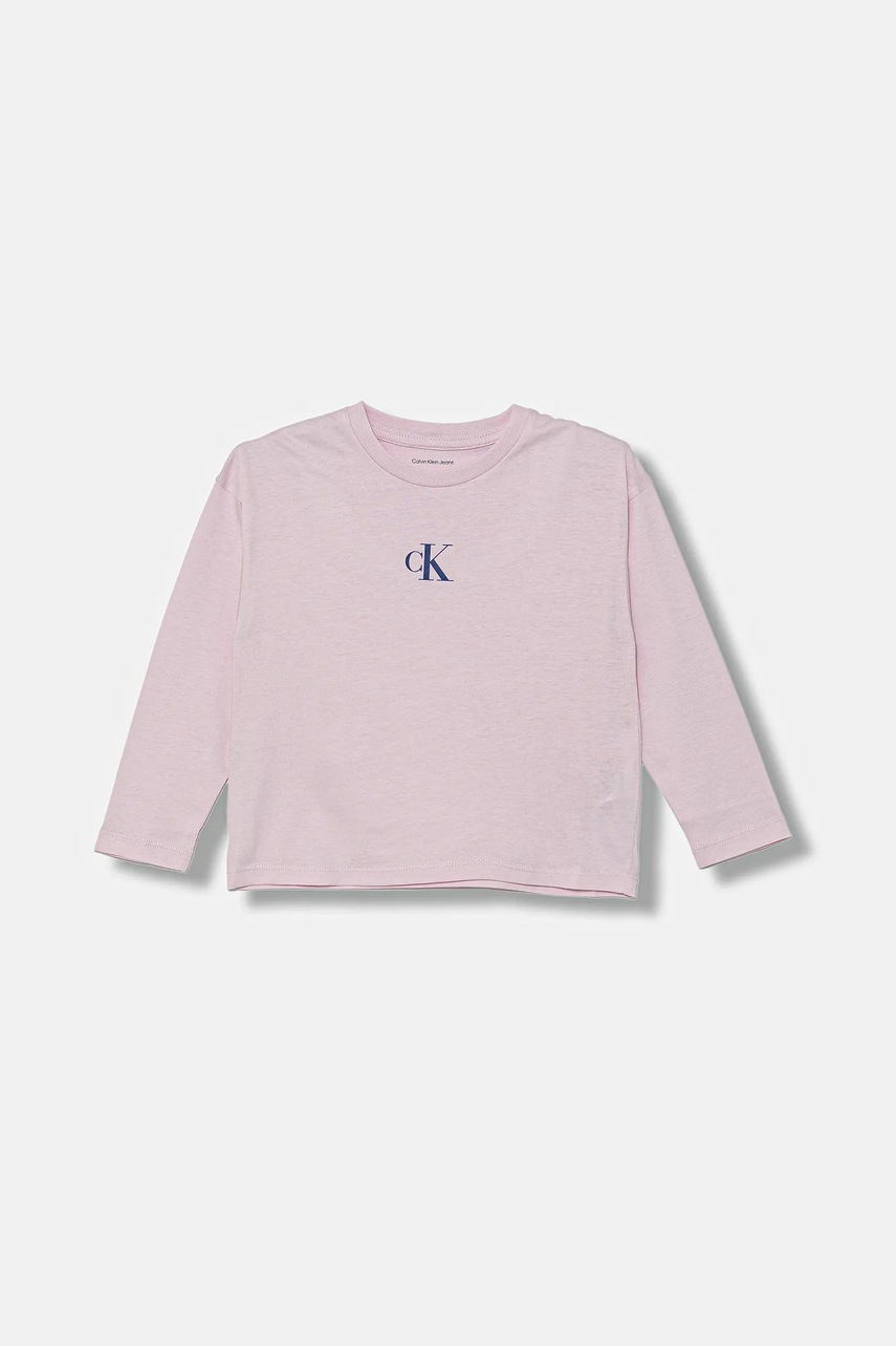 

Детска блуза с дълги ръкави Calvin Klein Jeans в розово IG0IG02135, Розов