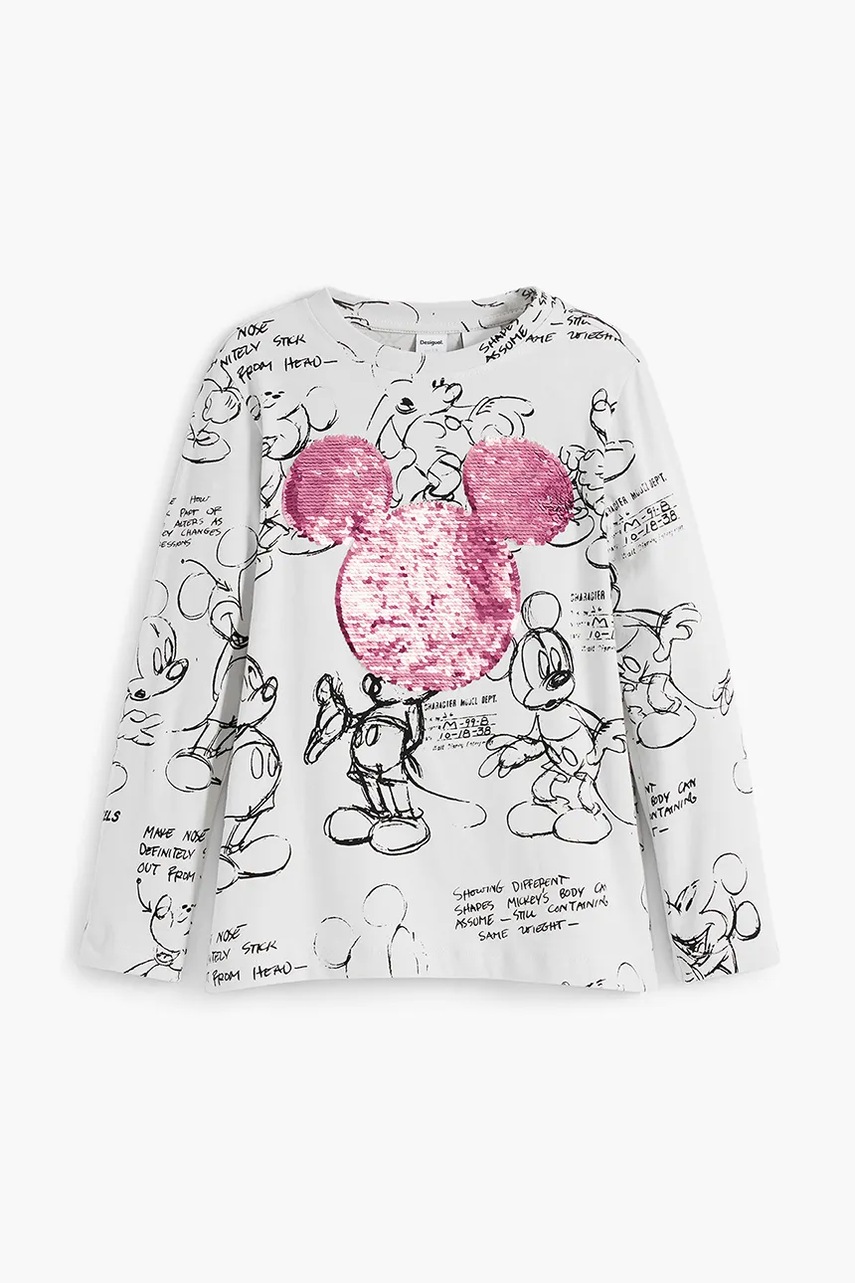 Хлопковый детский лонгслив Desigual цвет белый 25WGTK25 Хлопковый детский лонгслив Desigual цвет белый 25WGTK25