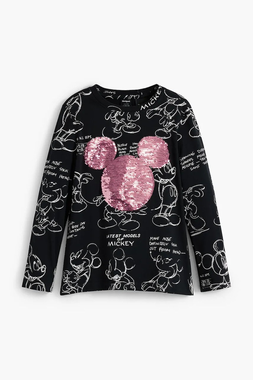 Хлопковый детский лонгслив Desigual цвет чёрный 25WGTK25 Хлопковый детский лонгслив Desigual цвет чёрный 25WGTK25
