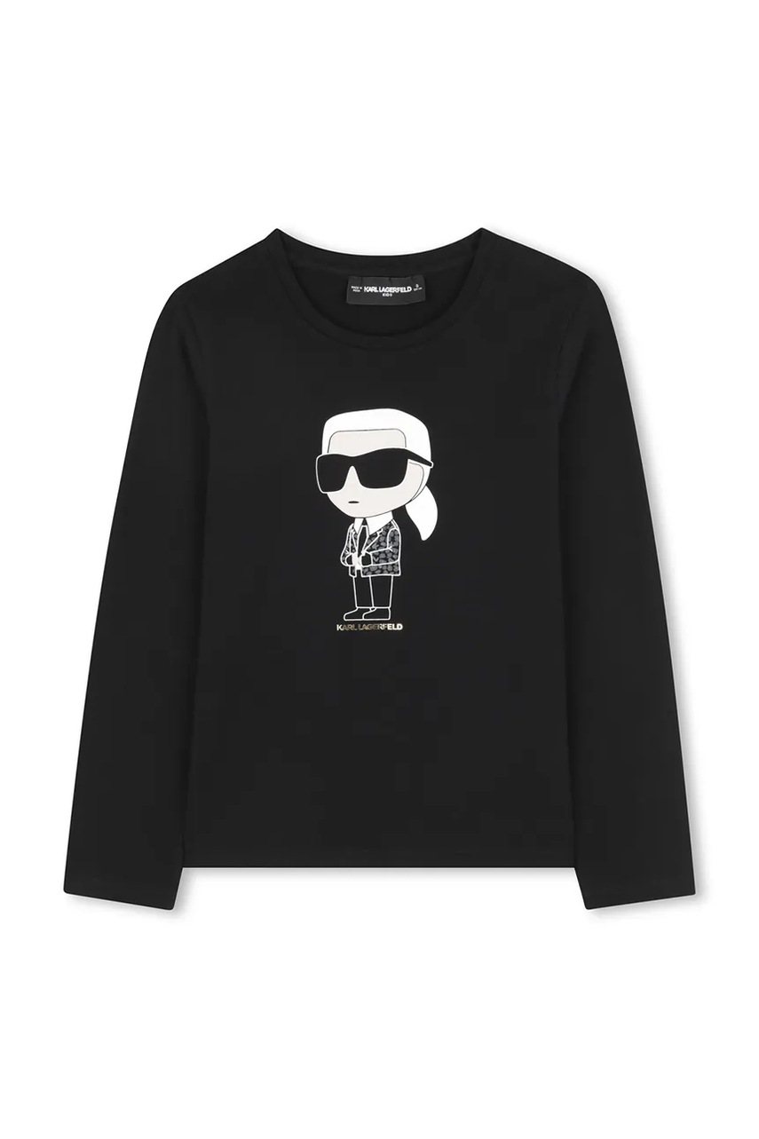 Karl Lagerfeld longsleeve copii culoarea negru, Z30938