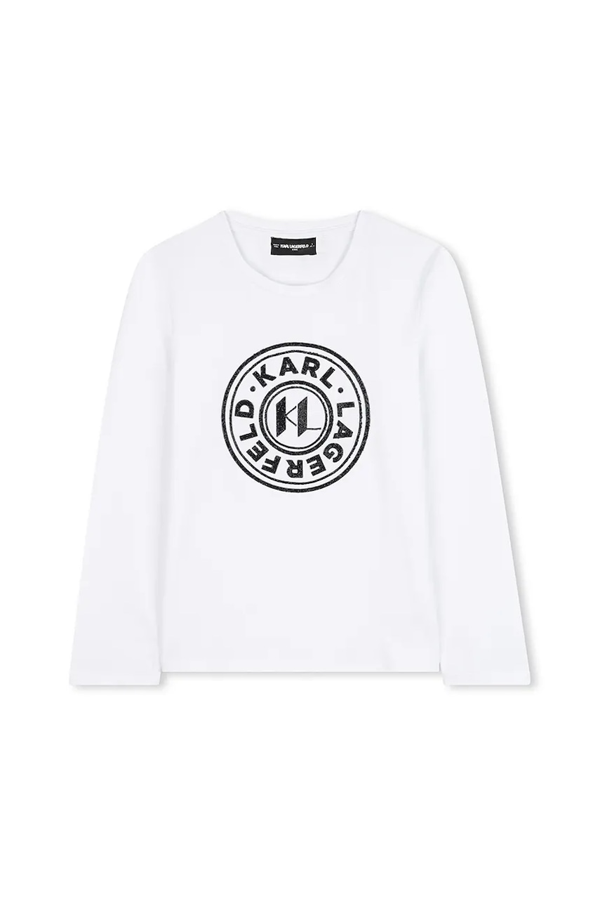 Karl Lagerfeld longsleeve copii culoarea alb, Z30940