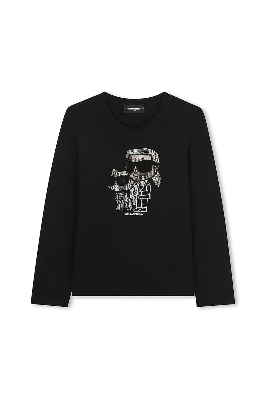 Karl Lagerfeld longsleeve copii culoarea negru, Z30940