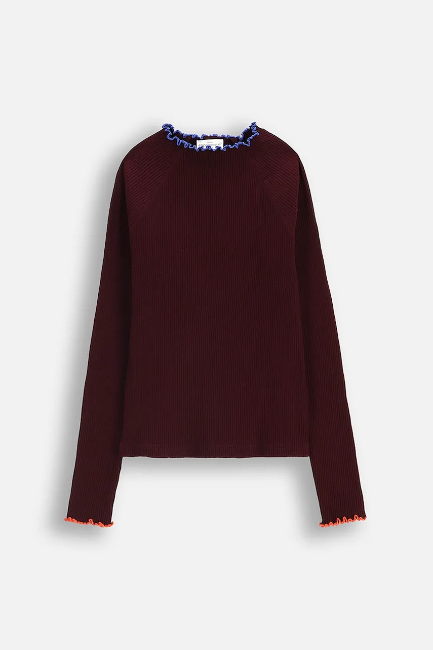 Coccodrillo longsleeve copii culoarea roșu, cu turtleneck, ACADEMY GIRL JUNIOR