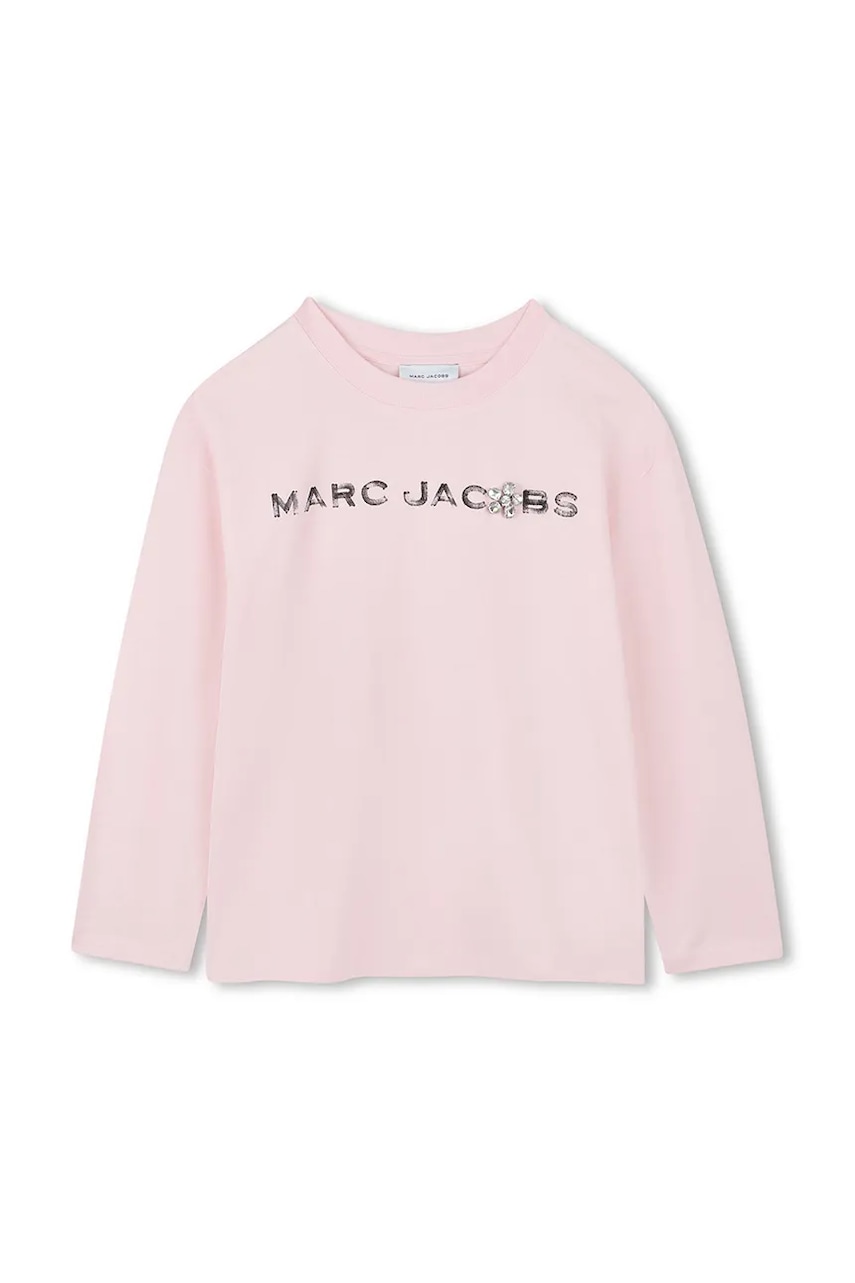 Marc Jacobs longsleeve din bumbac pentru copii culoarea roz, W60587