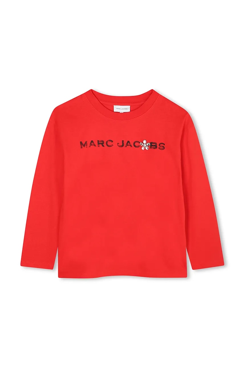 Marc Jacobs longsleeve din bumbac pentru copii culoarea roșu, W60587