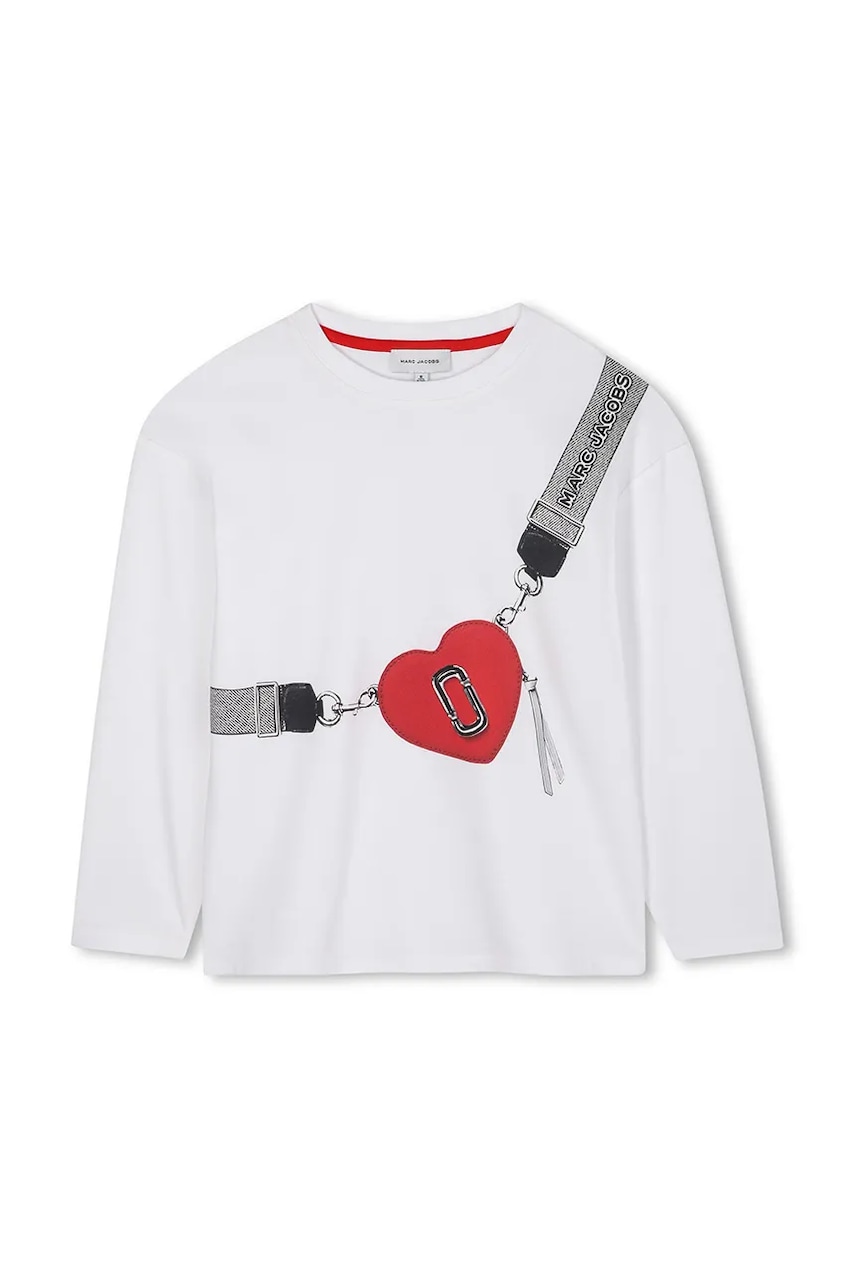 Marc Jacobs longsleeve din bumbac pentru copii culoarea alb, W60611