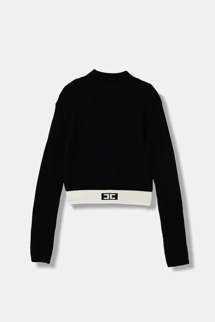 Дитячий светр Elisabetta Franchi колір чорний легкий EFMA173.C.FL040 Дитячий светр Elisabetta Franchi колір чорний легкий EFMA173.C.FL040