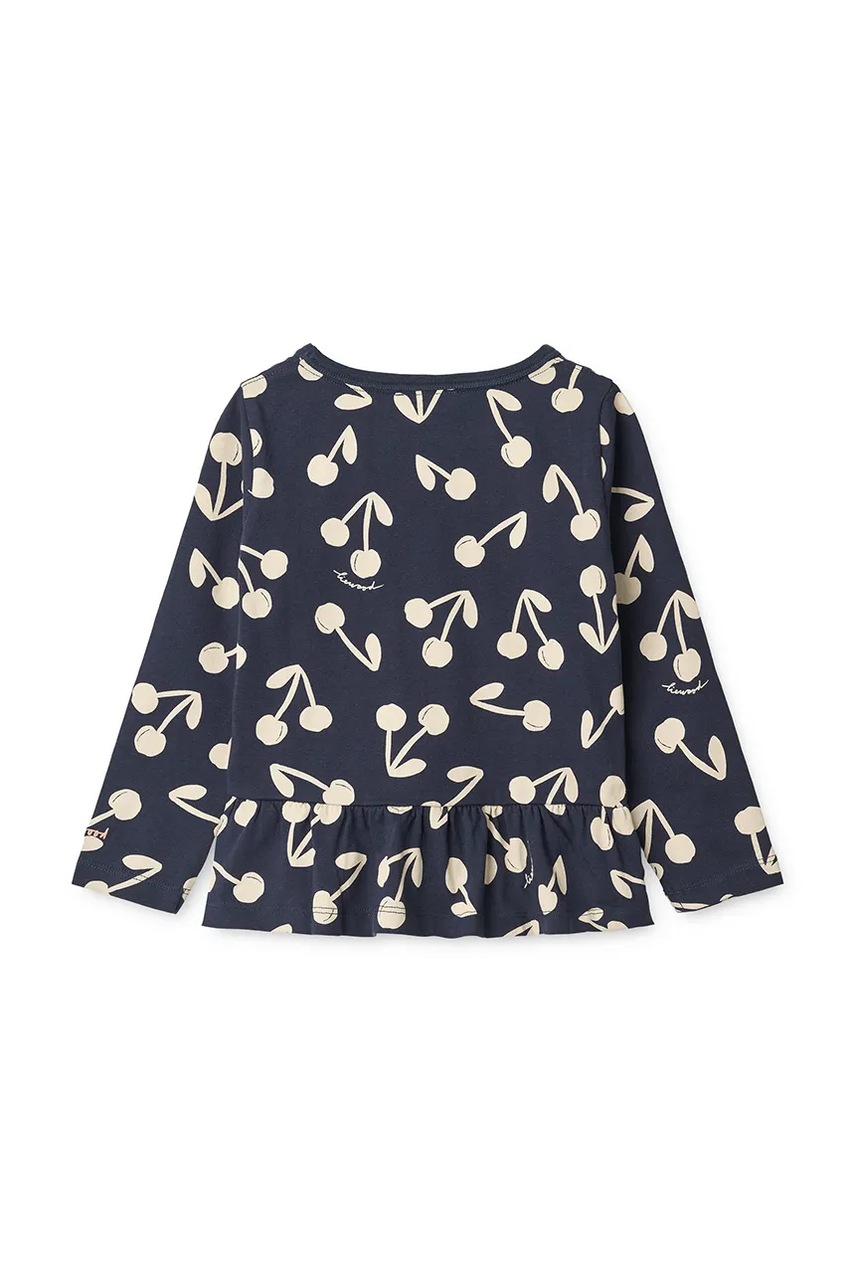 Хлопковый детский лонгслив Liewood Margit Printed Longsleeve T-shirt цвет синий LW20212