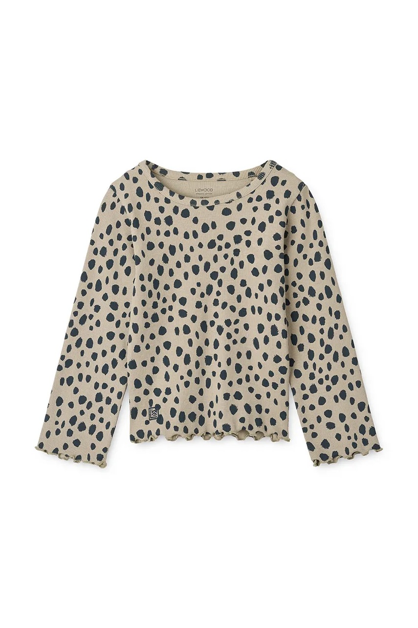 Детский лонгслив Liewood Nieve Printed Longsleeve Rib T-shirt цвет бежевый LW20345