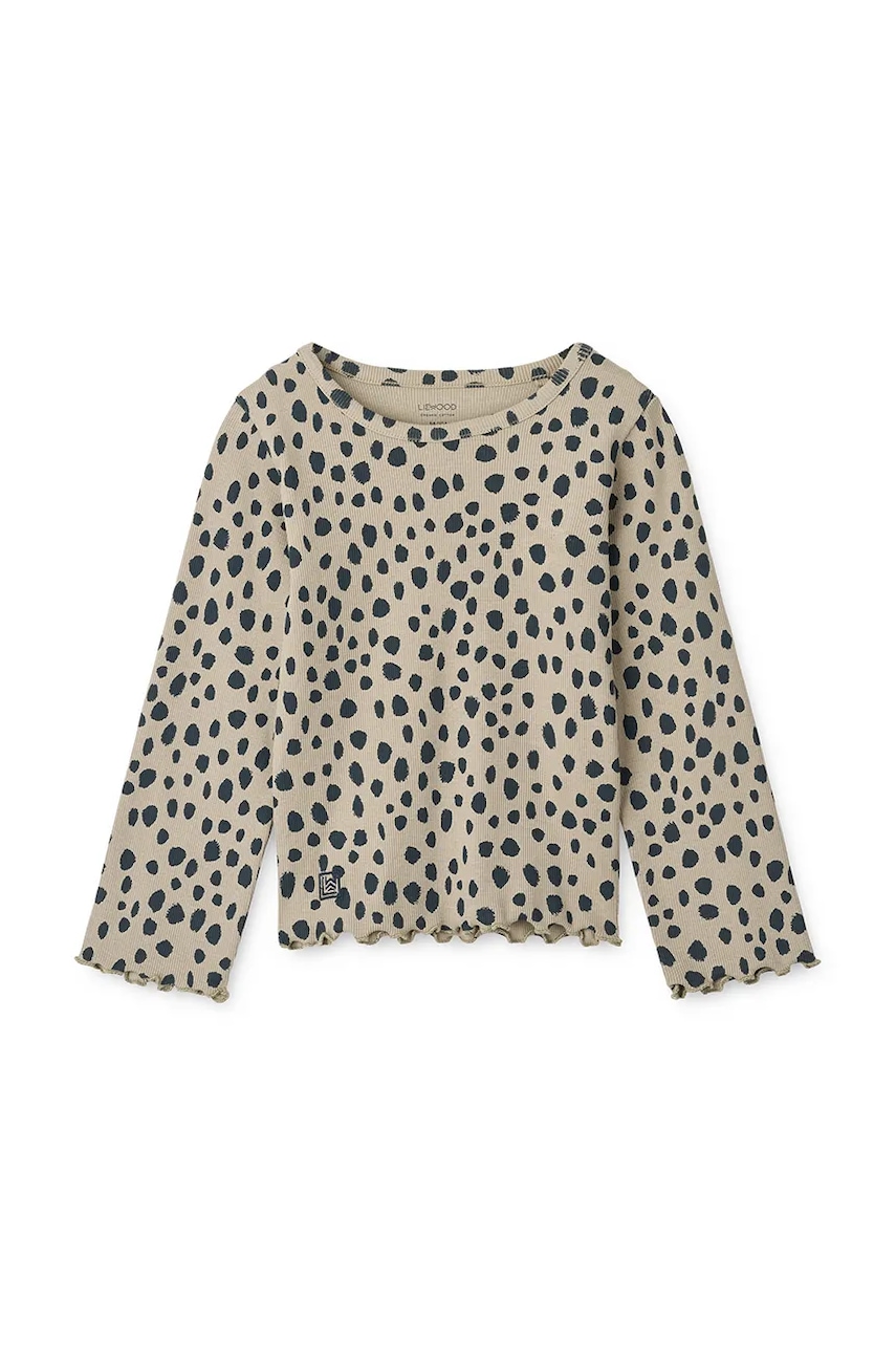 Детский лонгслив Liewood Nieve Printed Longsleeve Rib T-shirt цвет бежевый LW20345 Детский лонгслив Liewood Nieve Printed Longsleeve Rib T-shirt цвет бежевый LW20345