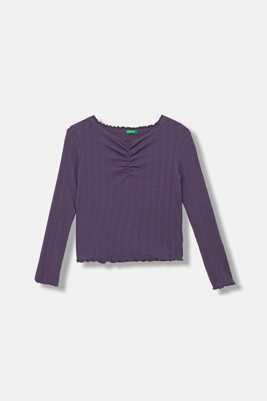 United Colors of Benetton longsleeve copii culoarea violet, 3KIEC10Q9