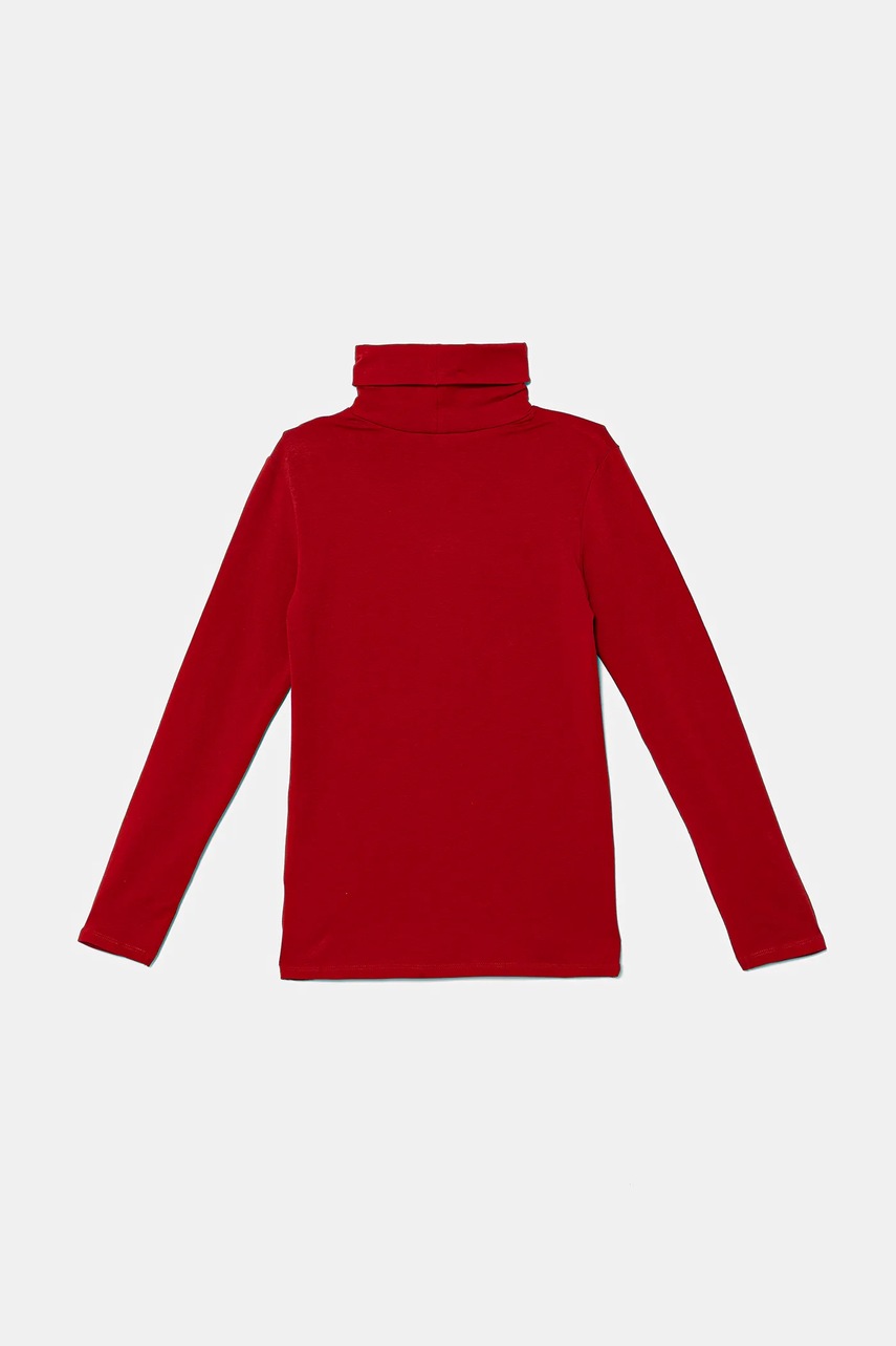 Детский лонгслив United Colors of Benetton цвет красный с гольфом 3P4ZC202N