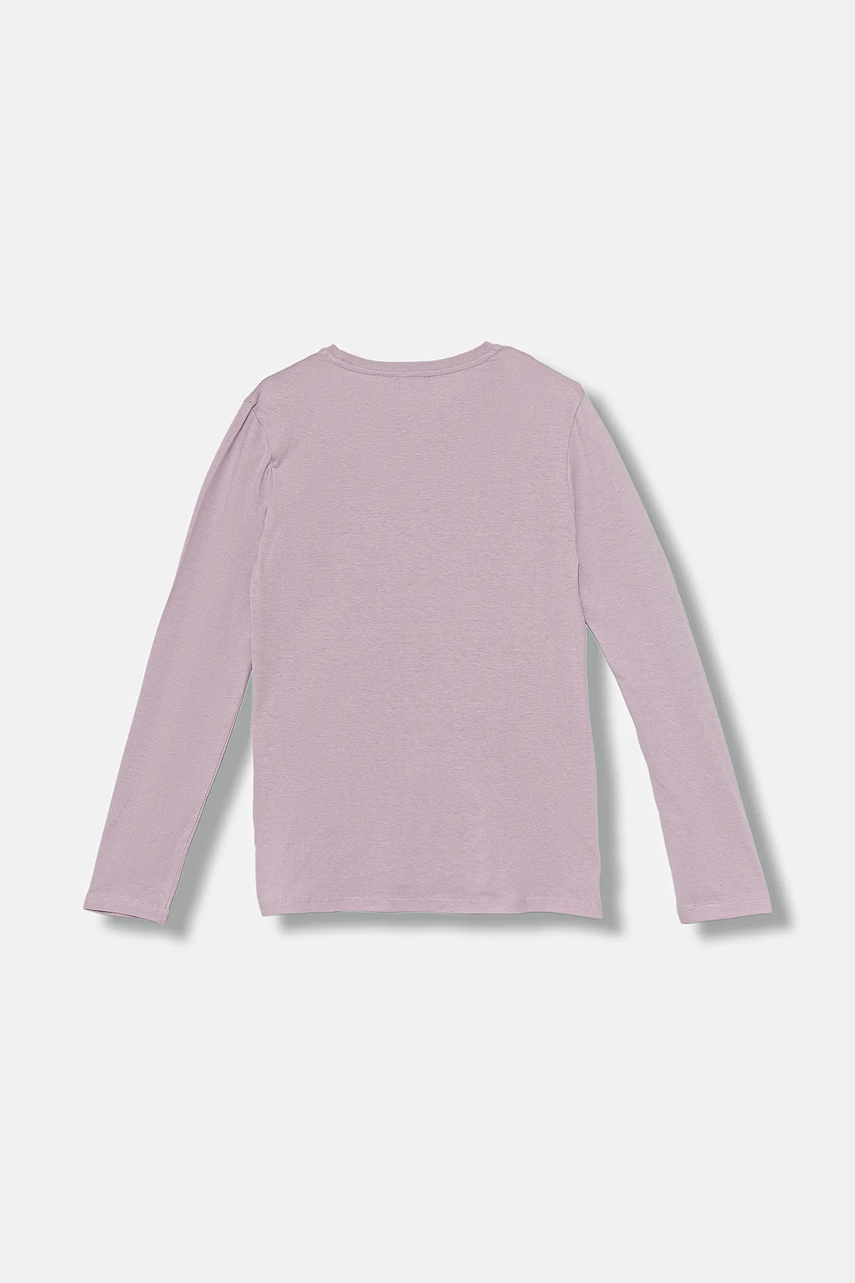 Хлопковый детский лонгслив United Colors of Benetton цвет фиолетовый 35RYC10QE Хлопковый детский лонгслив United Colors of Benetton цвет фиолетовый 35RYC10QE