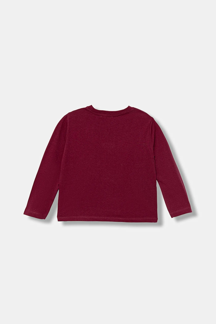 Хлопковый детский лонгслив United Colors of Benetton цвет бордовый 35RYG10K7 Хлопковый детский лонгслив United Colors of Benetton цвет бордовый 35RYG10K7