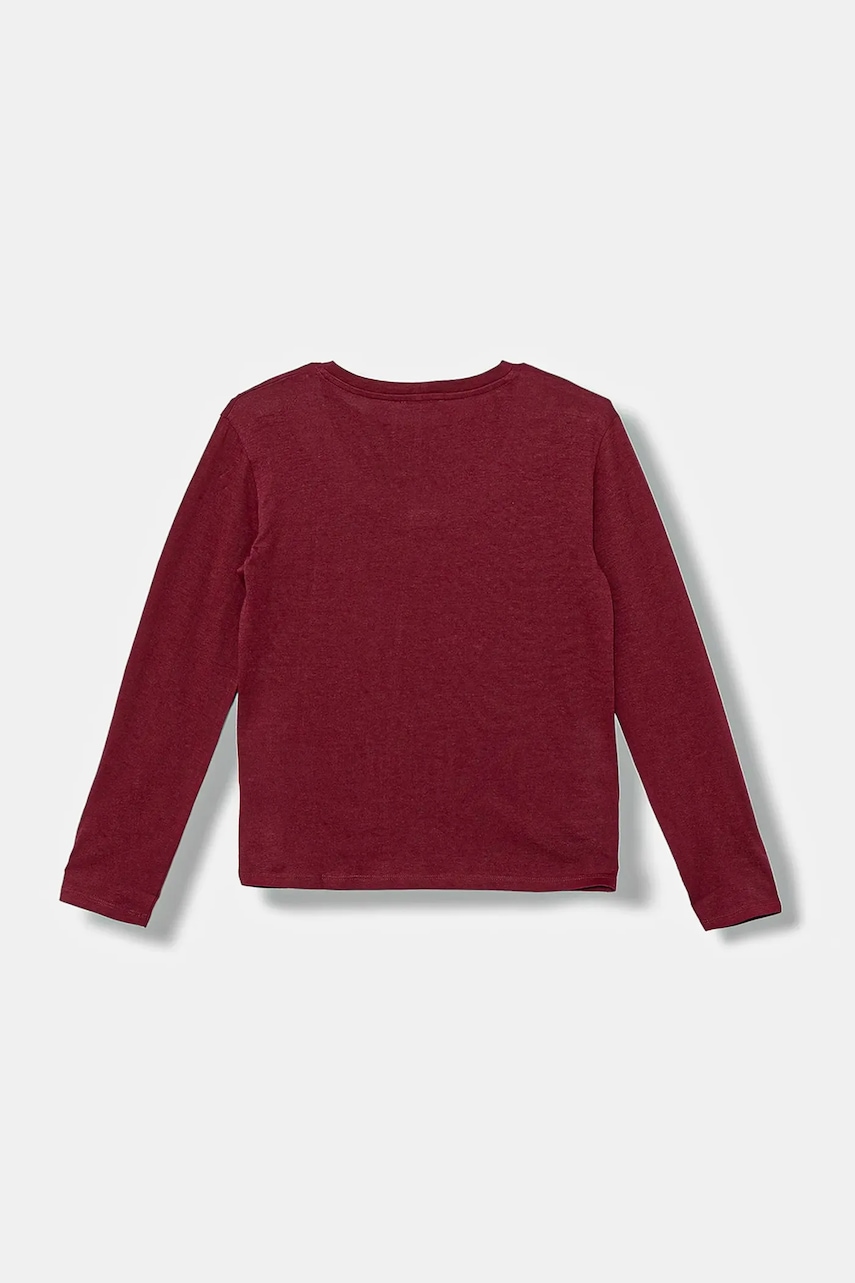 Хлопковый детский лонгслив United Colors of Benetton цвет бордовый 3I1XC10QJ Хлопковый детский лонгслив United Colors of Benetton цвет бордовый 3I1XC10QJ