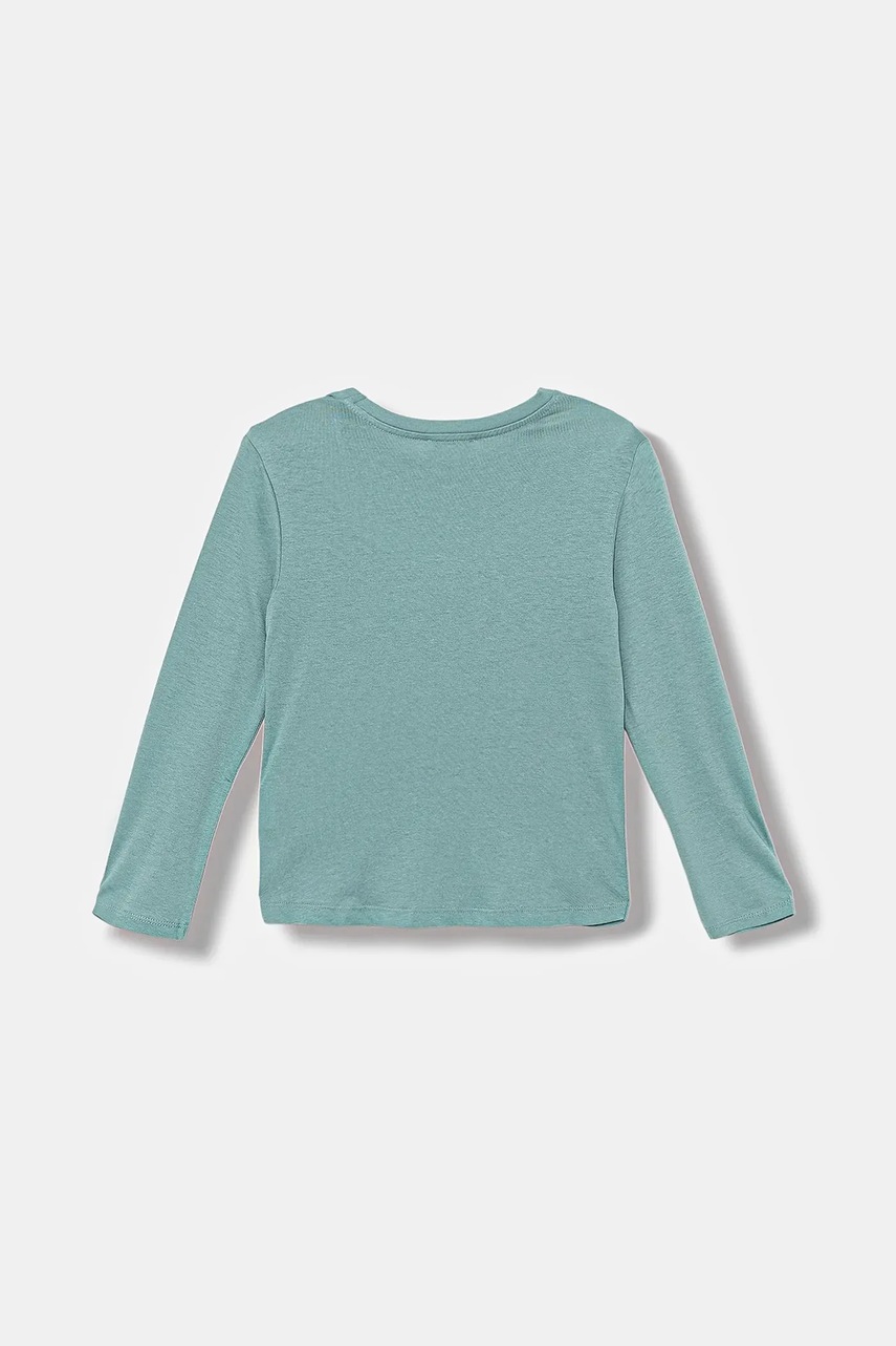 Хлопковый детский лонгслив United Colors of Benetton цвет бирюзовый 3I1XG10K8