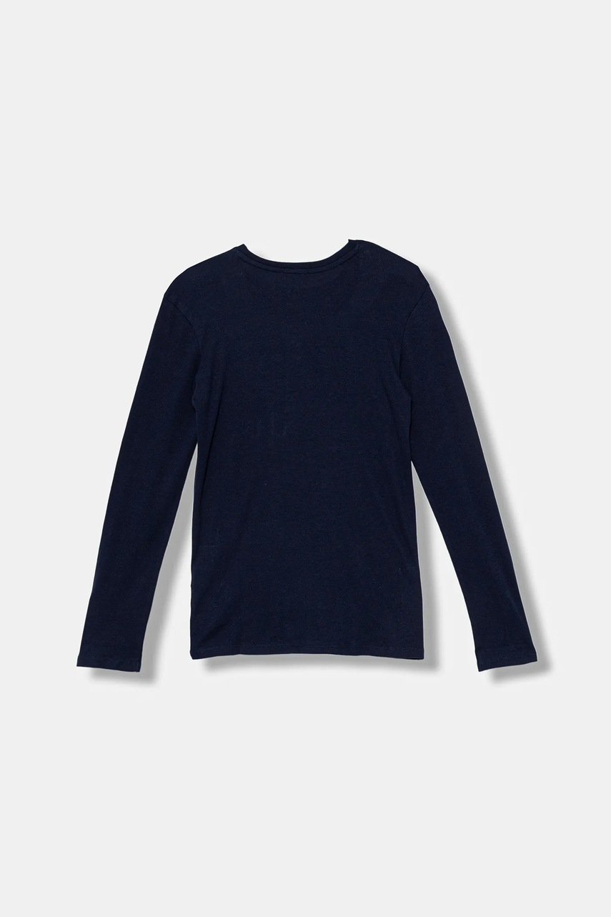 Хлопковый детский лонгслив United Colors of Benetton цвет синий 3I9WC10Q2 Хлопковый детский лонгслив United Colors of Benetton цвет синий 3I9WC10Q2