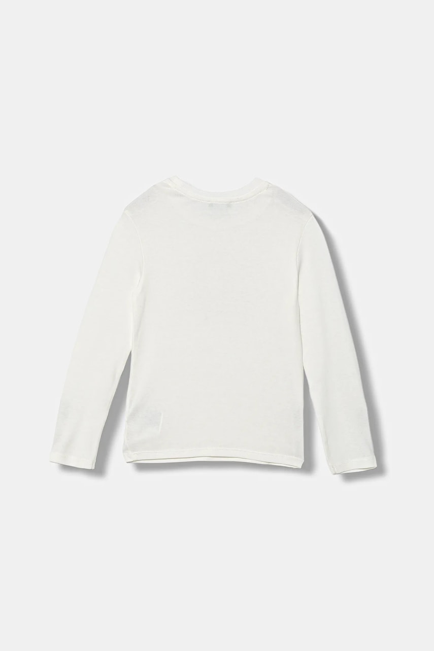 Хлопковый детский лонгслив United Colors of Benetton цвет белый 3I9WG10JS Хлопковый детский лонгслив United Colors of Benetton цвет белый 3I9WG10JS
