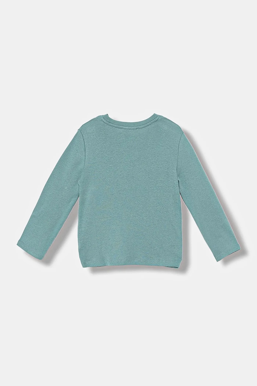Хлопковый детский лонгслив United Colors of Benetton цвет бирюзовый 3I9WG10JS Хлопковый детский лонгслив United Colors of Benetton цвет бирюзовый 3I9WG10JS