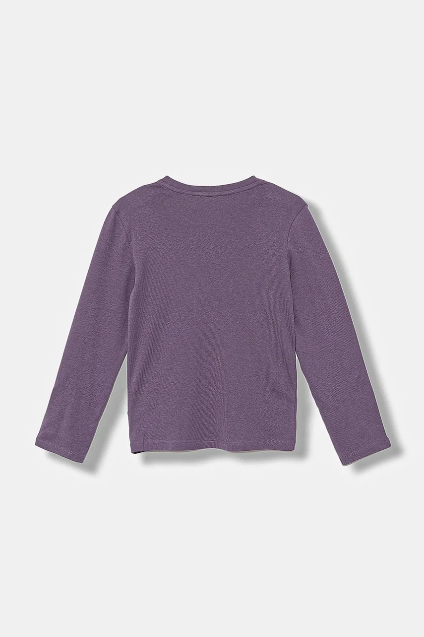 Хлопковый детский лонгслив United Colors of Benetton цвет фиолетовый 3I9WG10JS Хлопковый детский лонгслив United Colors of Benetton цвет фиолетовый 3I9WG10JS