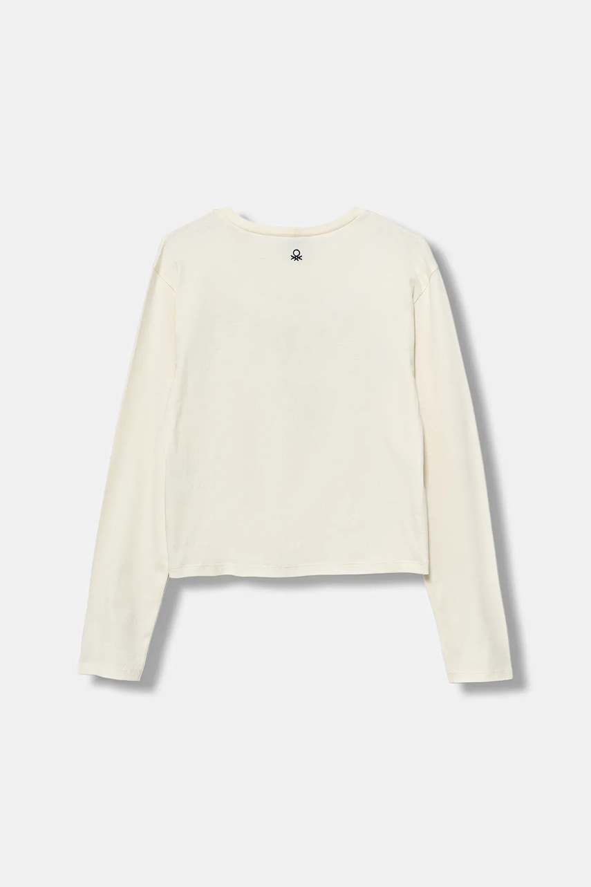 Хлопковый детский лонгслив United Colors of Benetton цвет бежевый 3IVWC10PX Хлопковый детский лонгслив United Colors of Benetton цвет бежевый 3IVWC10PX