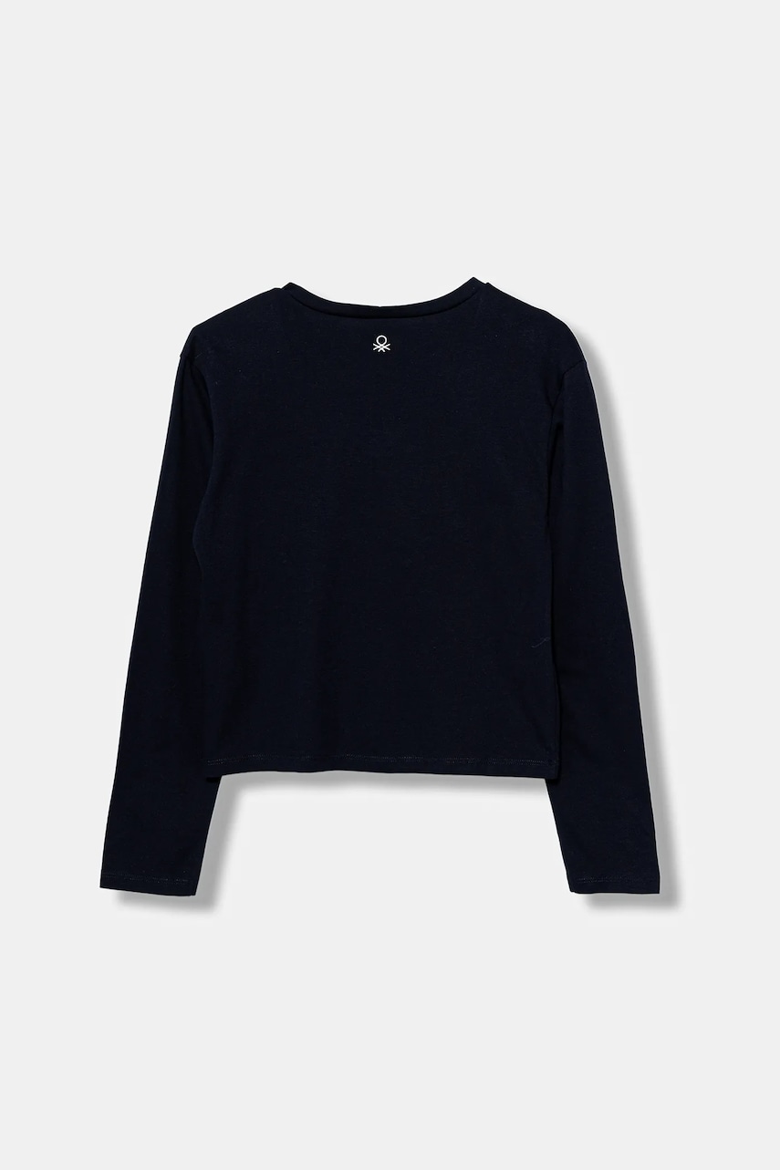Хлопковый детский лонгслив United Colors of Benetton цвет синий 3IVWC10PX Хлопковый детский лонгслив United Colors of Benetton цвет синий 3IVWC10PX