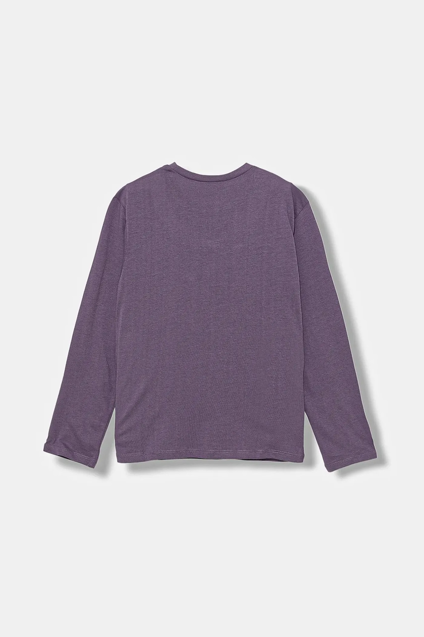 Хлопковый детский лонгслив United Colors of Benetton цвет фиолетовый 3JERC10QM Хлопковый детский лонгслив United Colors of Benetton цвет фиолетовый 3JERC10QM